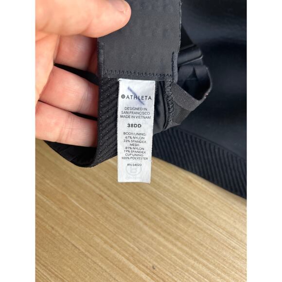 Athleta Bra 38DD Black High Neck Lightly Padded Wireless Adjustable - Picture 9 of 9